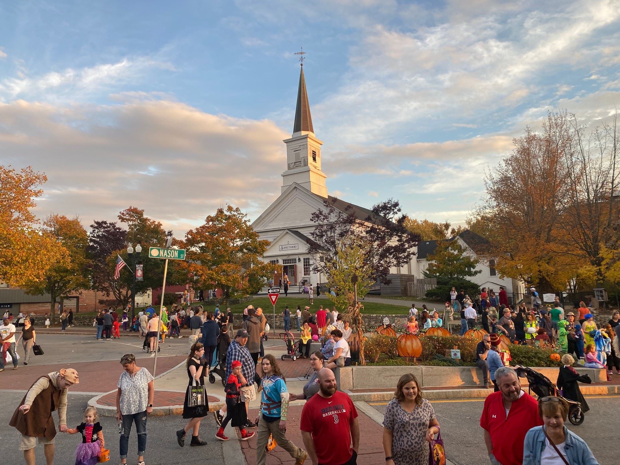 Downtown trick or treat picture of downtown roundabout from Oct 26 2023
