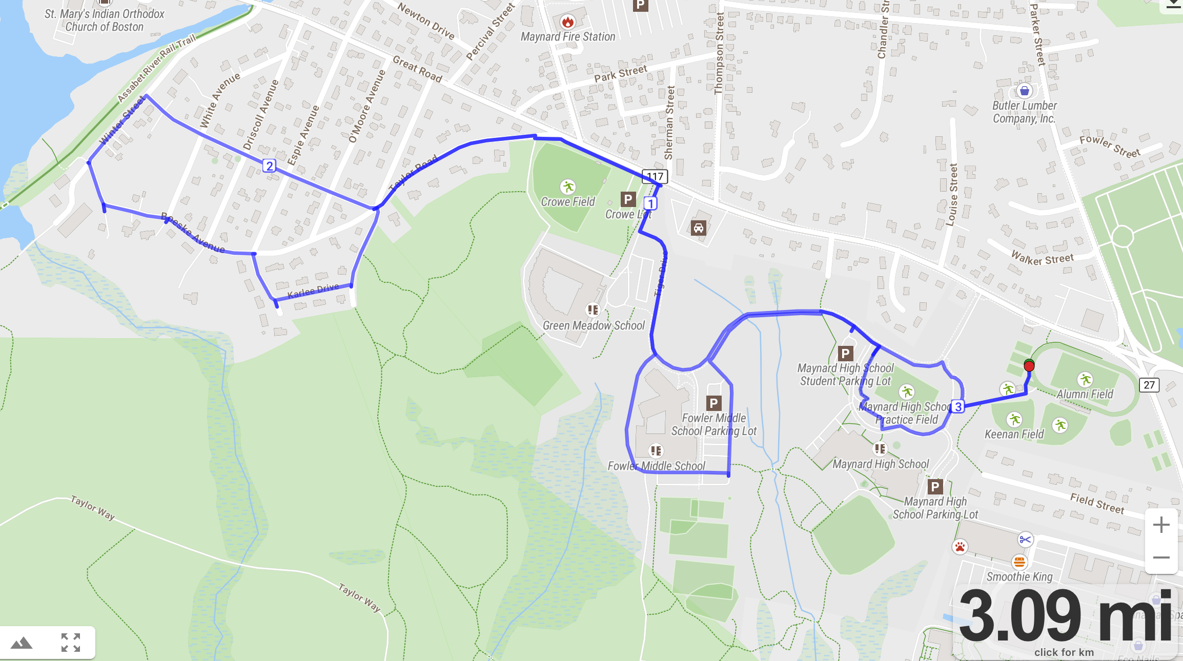 Image of a map with the route for an upcoming 5k fundraiser